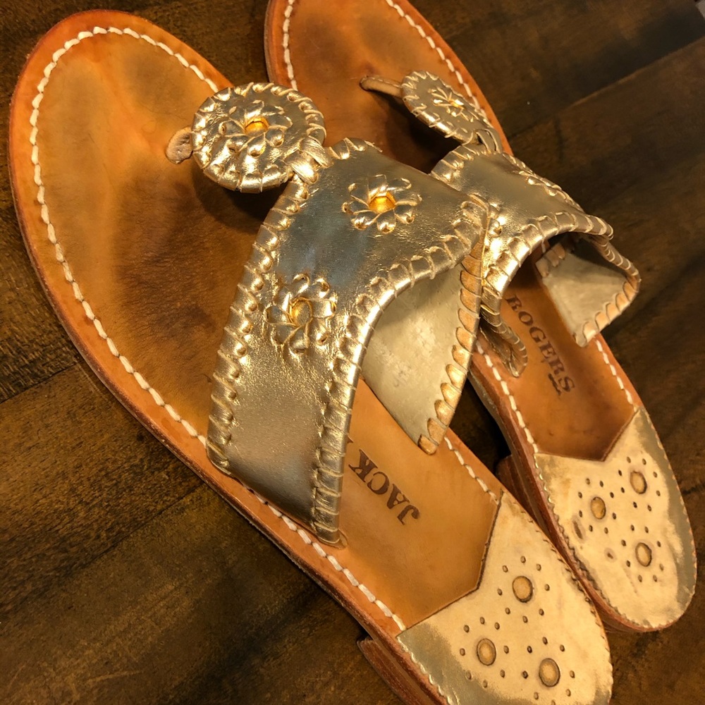 Jack Rogers gold sandals